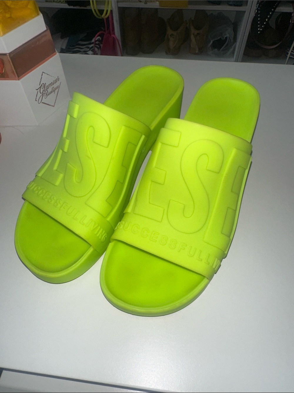 Diesel Neon Yellow Slide Mules - Picture 4 of 4